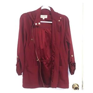 Burgundy red jacket